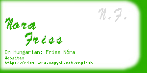 nora friss business card